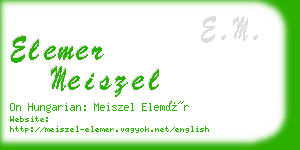 elemer meiszel business card